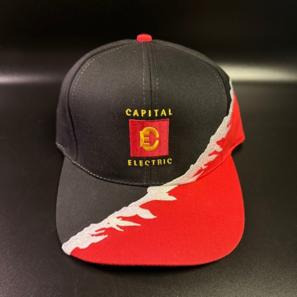 Capital Electric Nissin Cap Black Red Cotton Twill Baseball Hat Mens‎ OSFM